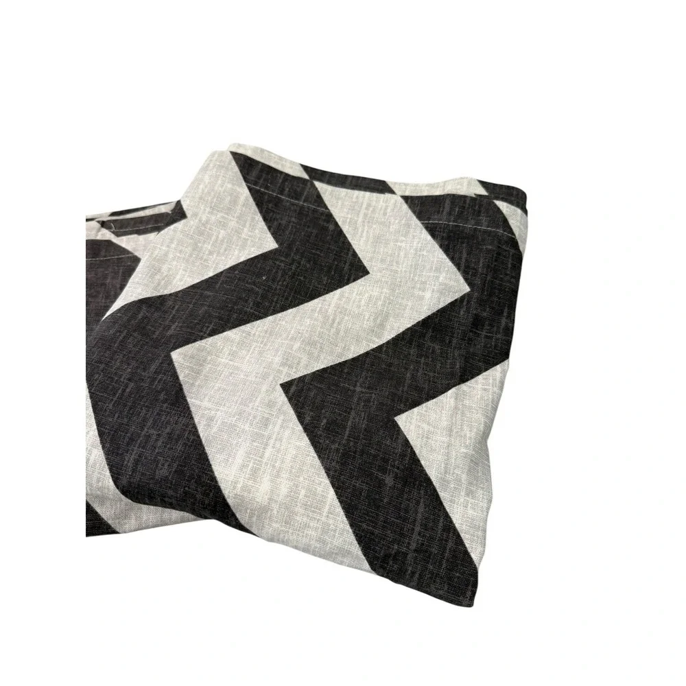 West Elm Charcoal Gray Grey Chevron 100% Cotton Curtain Panels Lot Of 3 84x48